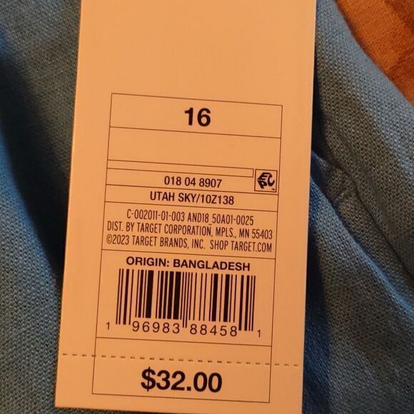 New New Day Women's Size 16 Blue Wide Leg Dress Pants Zip Close Elastic Sides - Picture 4 of 7